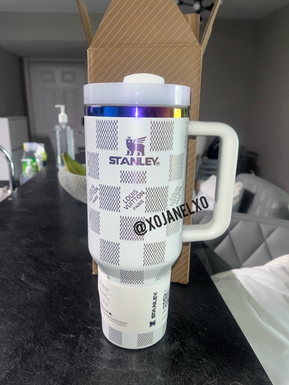 Stanley White Checkered Designer Patterned 40 OZ Tumbler